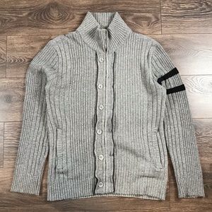 Grandee International Costume Women’s Gray Full Zip Long Cardigan Wool Sweater